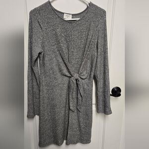 Everly Gray Long Sleeve Knit Dress